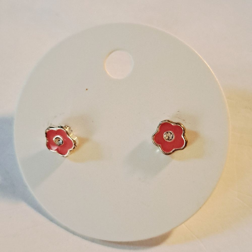 Chic Floral Pink Stud Earrings
